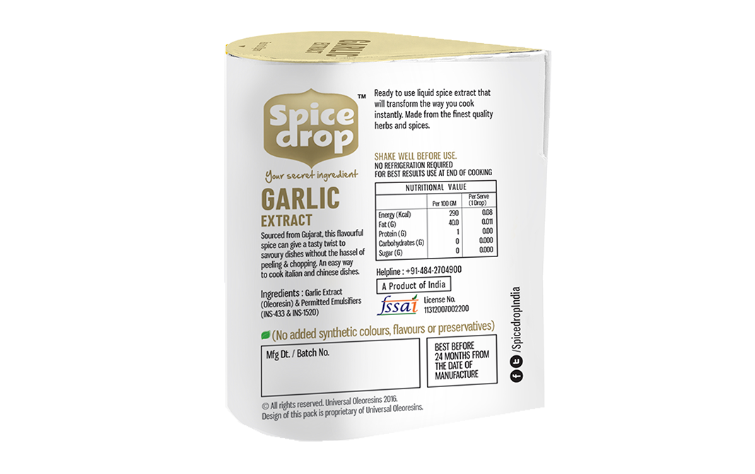 Spice Drop Garlic Extract    Pack  5 millilitre